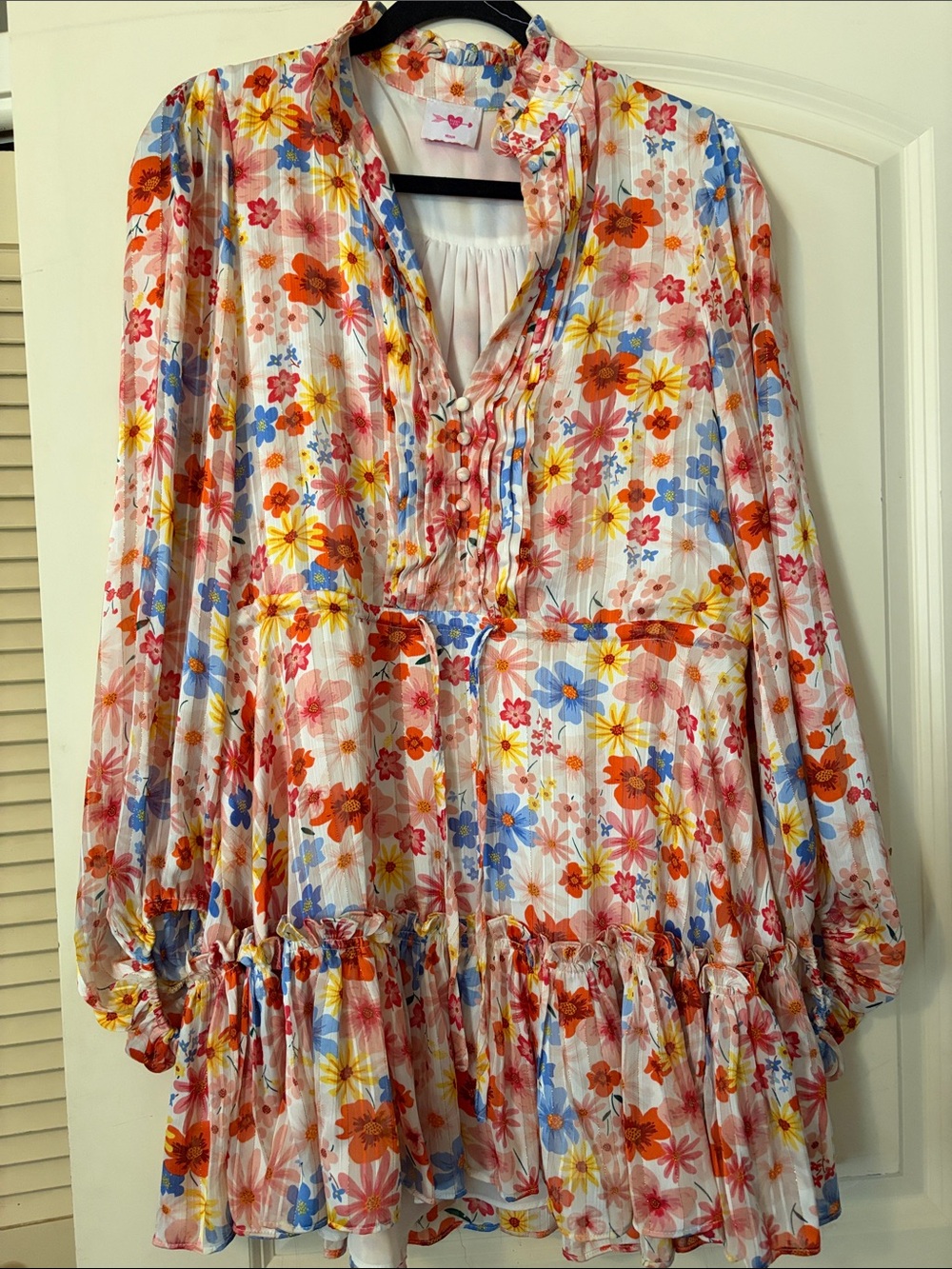 Buddy Love Grace Multi Floral Ruffle Long-Sleeve Dress
